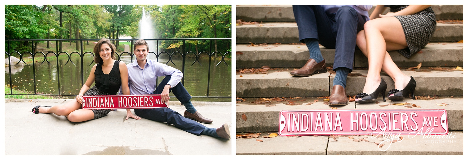 Indianapolis Engagement Photography | Indiana Hoosiers Sign
